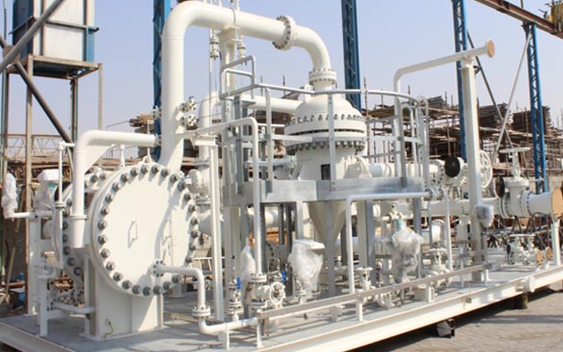 Separator water treatment package-hydro cyclone / desanding cyclone vessels with skid, piping with valves & instruments