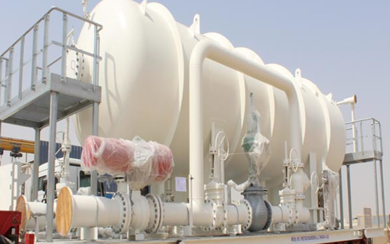 Separator water treatment package-produced water degasser with skid, piping with valves & instruments